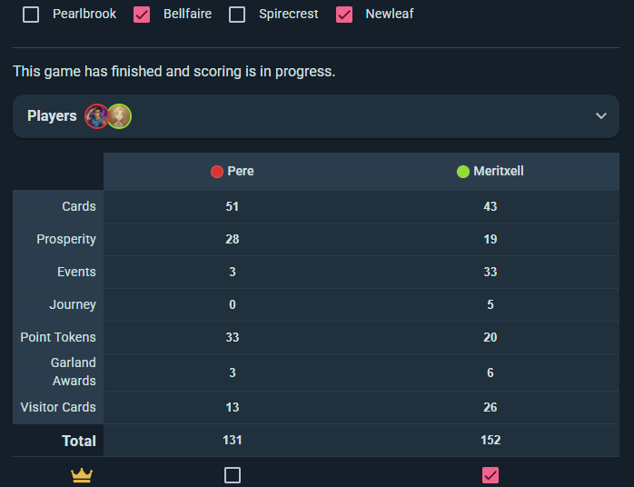 Play tracking screen