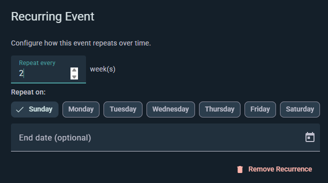 Recurring Events