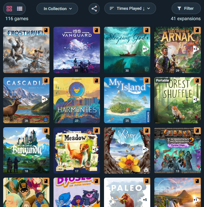 Collection in grid view showing box art tiles