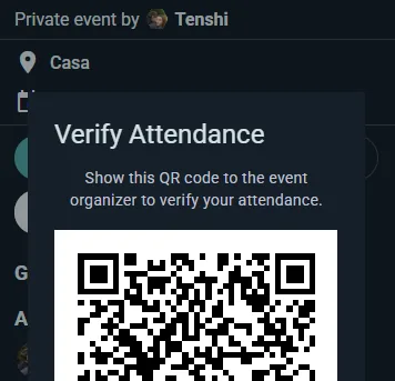 An attendee’s QR ticket being verified at the door