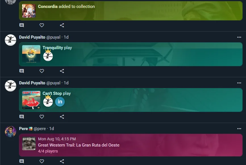 A following feed with translated posts